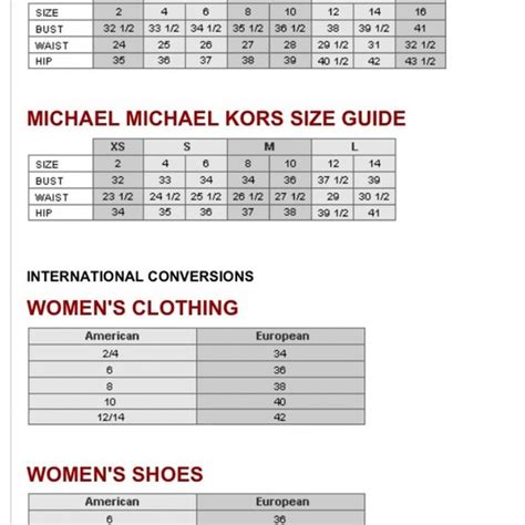 michael kors size chart shoe|Michael Kors sneakers size chart.